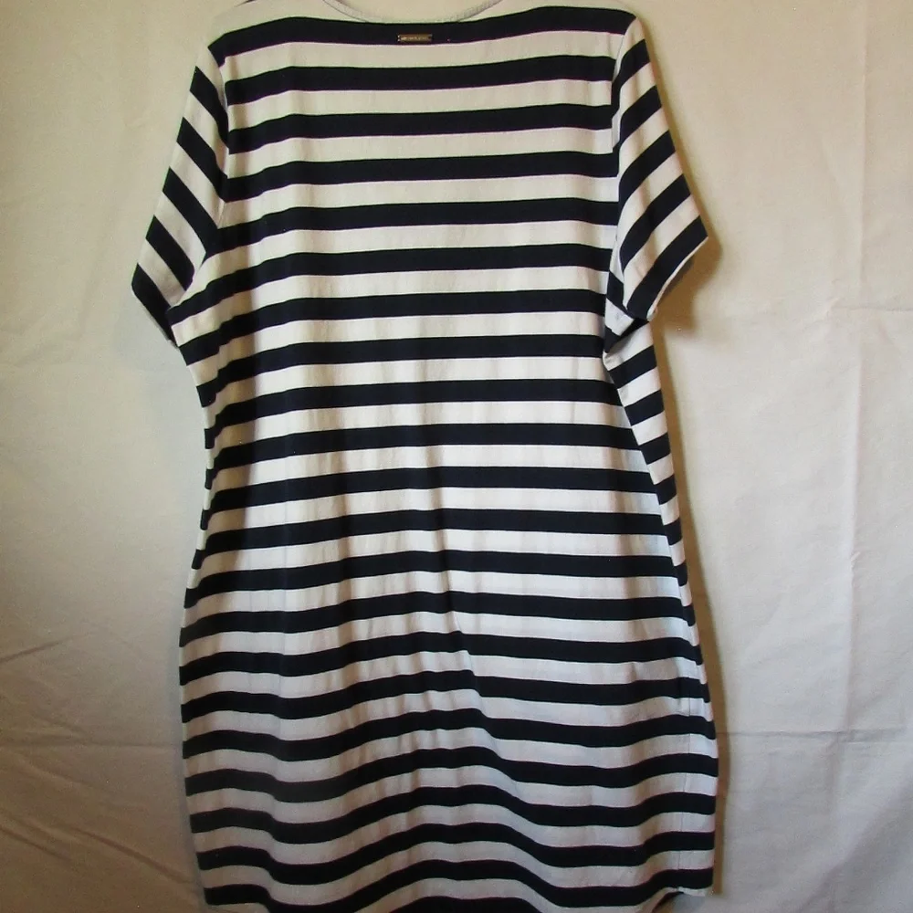 Michael Kors black and white striped t-shirt dress
